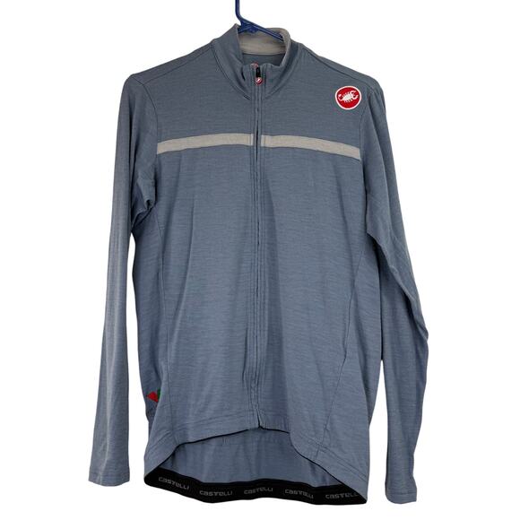 Castelli Men's Costante Long Sleeve Blue Wool Cycling Jersey Jacket Size Large - Picture 1 of 8